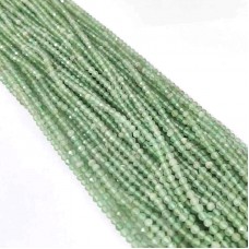 Green Strawberry Quartz 2-2.5mm round facet beads strand